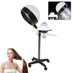 ‎Semme Salon Hair Steamer, 600 W Regulējams taimeris Salon Rolling Stand ar kapuci matu krāsošana ilgviļņu kondicionieris tvaikonis cirtainiem dabīgiem matiem Barber Spa instrumenti