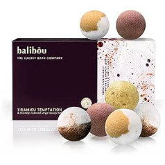 Balibou Bath Bombs Gift Set 8 Extra Large in Coffee and Vanilla Fragrance, Vegan Bath Bombs in Designer Gift Box, EU Quality, Gift for Wife, Girlfriend, Handmade Bubbly Bath Bombs