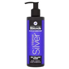 Jerome Russell Bblonde Intense Silver No More Yellow Mask – blondu matu toniks sausiem un bojātiem matiem, bez vegāniem un sulfātiem, 250 ml