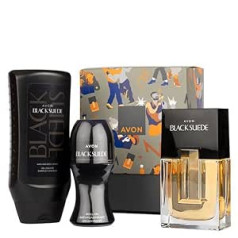 Avon Black Suede Classic Masculine Leather Oriental Fragrance Gift Set