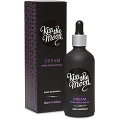 Kiss The Moon Dream After Dark Bath Oil 100 ml | Ietver ēteriskās eļļas, kas veicina miegu un mirdzošu ādu | Visas dabiskās sastāvdaļas | Ideāli piemērots ādas nomierināšanai | Rožu un vīraka smarža