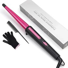 Jaeton Curling Iron Hair Curler Ceramic Coating, 13 mm - 25 mm Curler, 210 °C Curling Iron, with Glove Hair Clip