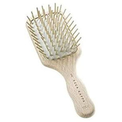 Acca Kappa Pneumatic Beech Wood Paddle Brush with Wooden Pins Travel Size