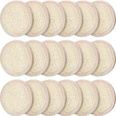 Boao Loofah Sponge for Bath Shower Exfoliating Loofah Body Scrubber Natural Bath Sponge Brush for Men and Women 18 Packs (Mini Round)