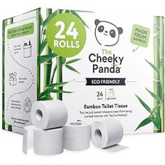 The Cheeky Panda Bamboo Toilet Paper 3-Ply Bulk Pack | 24 Rolls x 200 Sheets | Toilet Paper Plastic-Free Packed | Eco Toilet Paper