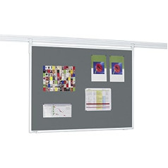 Legamaster 7-301654 Pinboard für Legaline Professional Wandschienensystem, Textil-Oberfläche, 120 x 90 cm, grau