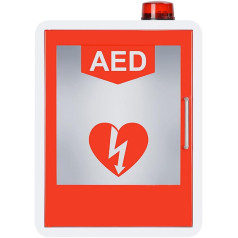 AED-Defibrillator-Aufbewahrungsschrank, an der Wand montierter kardialer Erste-Hilfe-Defibrillations-Alarmkasten, mit Alarmsystem und magnetischer Zugangskontrolle, 1,2 mm Stahlplattenmaterial red