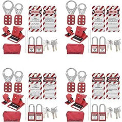 Bonkshire 36 STÜCK Lockout-Tagout-Tags-Set – Lockout-mit verschiedenen Schlüsseln, Sicherheits-Vorhängeschlösser, Lockout-Station, Lock-Out-Tag-Out-Kit