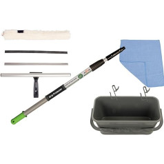 Axis Line Set 1.25 m Telescopic Window Cleaner Set with 25/30 cm Combination Window Wiper and Bucket, Suitable for All Axis Line Telescopic Rods, Window Cleaning