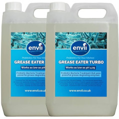 Grease Eater Turbo 2 x 5 L tauku samazināšanas enzīmu kanalizācijas tīrīšanas līdzeklis — komplektā ar piegādi