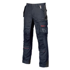 U-Power RACE, Arbeitshose für Herren, Cargohose mit elastischem Bund, mit Kniepolstertaschen, mehreren Taschen, bequemem Stoff, strapazierfähiger, strapazierfähiger Oberbekleidung - Deep Blue 48