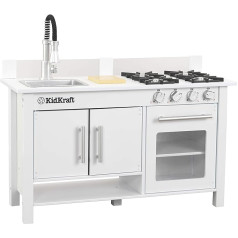 KidKraft 53407 Kitchen Little Cook's Work Station Rotaļu virtuve bērniem, balta, 80 x 30,5 x 71,8 cm