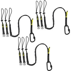 BearTOOLS Interchangeable Tool Safety Lanyard (Black, 3 Pieces + 9 Loop Ends)