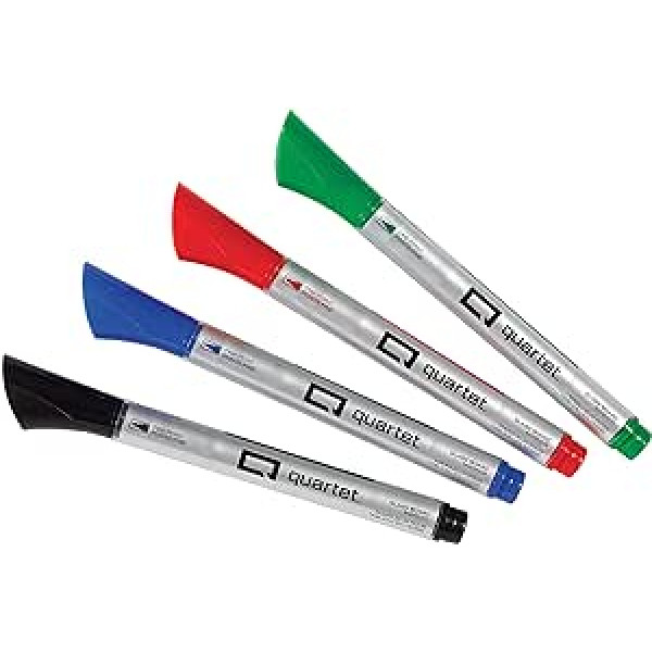 Quartet Whiteboard-Marker, trocken abwischbar, Premium, feine Spitze, verschiedene Farben, 4 Stück, 1 Stück