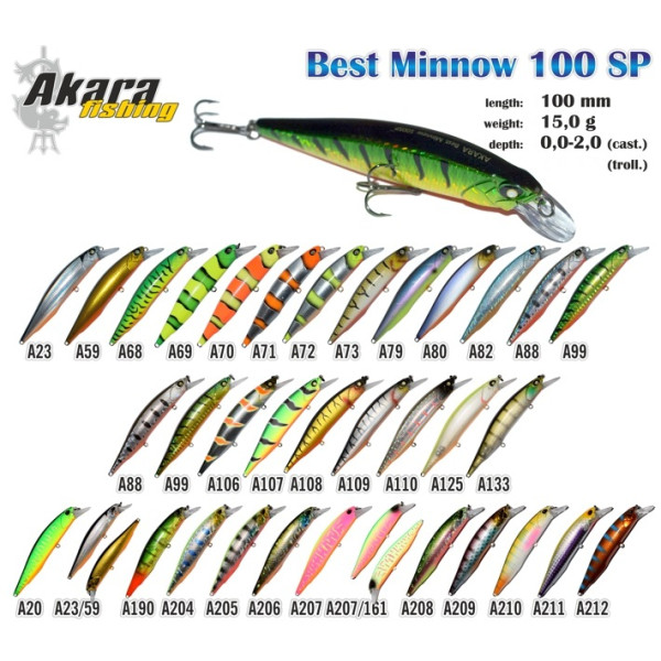 Vobleris AKARA «Best Minnow» 100 SP