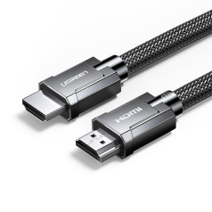 HDMI 2.1 kabelis 8K 60Hz 48Gb/s 3m elastīgs, pīts, pelēks