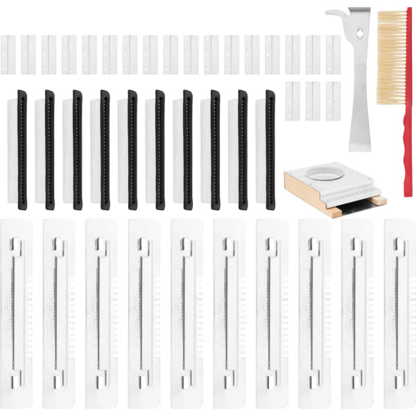 Biškopības instrumentu komplekts: kalts, barotava, lamatas, aizbīdņi stropam - 23gab.