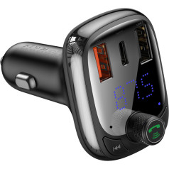 2in1 Bluetooth raidītājs + lādētājs automašīnai S-13 Overseas Edition, melns