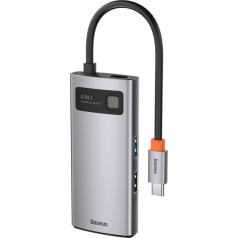 4in1 daudzfunkcionāls HUB Metal Gleam USB-C uz USB-C barošanas padeve HDMI USB 3.2 USB 2.0