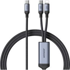 2in1 Speedy Series USB-C - USB-C / iPhone Lightning-кабель 100 Вт 1,5 м черный