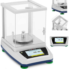 Analītiskie laboratorijas svari ar stikla vāku un LCD skārienpaneli 1200 g / 0,01 g