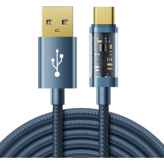 USB - USB-C kabelis uzlādei un datu pārraidei 3A 2m zils