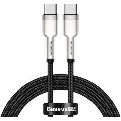 Kabelis USB-C — USB-C Cafule metāla datu barošanas padeve 100 W 1 m — melns