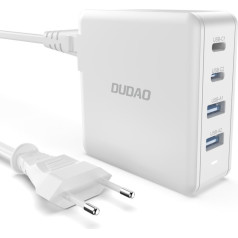 Dudao Ātrs un jaudīgs GaN tīkla lādētājs 2x USB-C 2x USB 100W balts