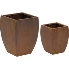 Komplektā 2 noapaļoti podi 27x27 cm 32x32 cm - sarūsējis corten tērauds