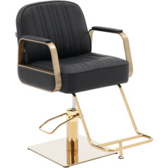 Кресло парикмахерское косметическое Physa STAUNTON с подставкой для ног - черно-золотое