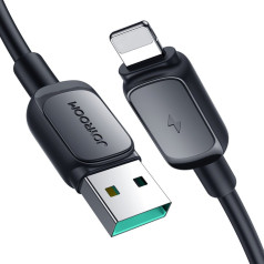 Kabelis iPhone Lightning - USB 2.4A 480Mbps 2m melns