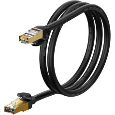 Ātrs tīkla kabelis Patchcord RJ45 CAT 7 10Gbps 1m - melns