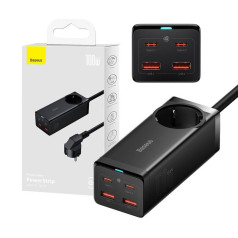 Baseus GaN3 Pro Удлинитель / Адаптер 2xUSB / 2xUSB-C / AC / 100W