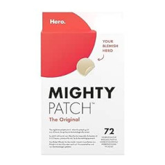 Hero Cosmetics Mighty Patch Oriģinālie pūtīšu plāksteri no Hero Cosmetics pūtīšu ārstēšanai dienas un nakts maziem hidrokoloīdiem plāksteriem pūtīšu dziedināšanai, pretaknes plāksteri - 72 pūtīšu ielāpi