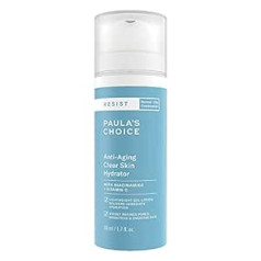 Paula's Choice RESIST Anti Aging Clear Skin mitrinošs krēms - viegls losjons nakts krēms - pret grumbām un samazina pūtītes ar C vitamīnu un niacinamīdu - kombinētai ādai līdz taukainai ādai - 50 ml