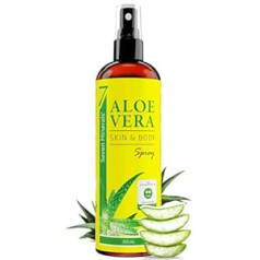 Seven Minerals Aloe Vera Spray ādai un matiem - 99% organisks, 355 ml - 100% dabīgs, tīrs un bez piedevām - bez biezinātājiem, ātri uzsūcas bez atlikumiem - no svaigi griezta, nevis pulvera