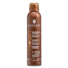 Natures Nature's Sun Spray Transparent Baby SPF 50+, sejai un ķermenim, ar apelsīnu augļu hidrātu un rīsu pienu, 200 ml