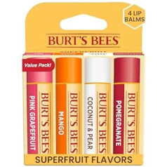 Burt's Bees 100% dabīgais lūpu balzams iepakojumā pa 4