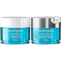 Neutrogena Hydro Boost dienas un nakts hidratācijas režīma komplekts sausai ādai, ūdens želejveida mitrinātājs un miega krēms, attīrīts ar hialuronskābi, izstrādāts ar dermatologu, 25 ml (2 iepakojumā)