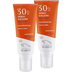 Alga Maris Sun Spray SPF30 100 ml Organic Certified Natural Cosmetics from Laboratoires de Biarritz with Instant Protection and No Whitening Effect Pack of 2