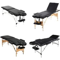 Qimu Masāžas galds Mobilais masāžas galds Saliekamā terapijas gulta Augstumā regulējams masāžas galds Kosmētiskā gulta ar galvas balstu / roku balstu / soma 3 zonu alumīnija pēdām
