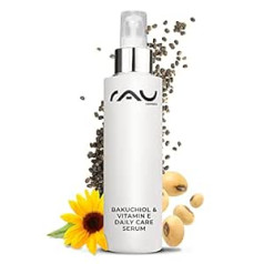 Rau Cosmetics Bakuchiol & Vitamin E Anti-Ageing Serum Ikdienas kopšanas serums 100 ml - Dienas kopšanas koncentrāts ar UV aizsardzību - Pretgrumbu vīriešiem un sievietēm - plankumainai, sausai, nobriedušai ādai un jauktai ādai