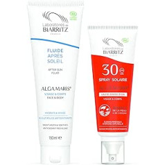 Alga Maris Sun Protection Set | Sun Spray SPF30 100 ml un Alga Maris After Sun Fluid | Organiska sertificēta dabīgā kosmētika ar tūlītēju aizsardzību un bez balināšanas efekta