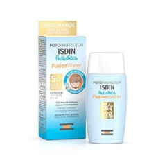 Isdin Pediatrics Fusion Water SPF 50 50ml | Bērnu sejas sauļošanās krēms | Īpaši viegla tekstūra | Nedeg acīs | Piemērots visiem ādas tipiem