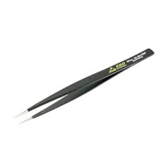 Wiha Professional ESD Precision Tech Tweezers made of stainless steel, fine tip, with static dissipative handle and hypoallergenic handle, 130mm total length