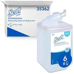 Scott Kleenex 6373 mitrinošs roku un ķermeņa losjons, 1 l kasete, balts (iepakojumā 6)