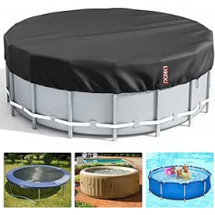 4.7 m Round Pool Cover, Solar Covers for Above-Ground Pools, In-Ground Pool Protector with Drawstring Design for Increased Stability, Hot Tub Cover, Ideal Waterproof Cover