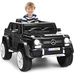 COSTWAY Children's Electric Car, Mercedes-Benz Maybach, 12 V Electric Children's Car with Music, Horn and LED Lights, Jeep Car 2.5-5.5 km/h, Includes 2.4G Remote Control, for Children from 3 Years