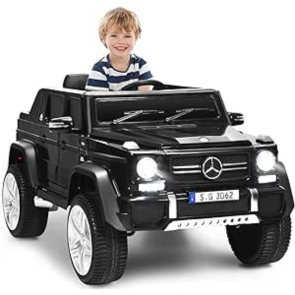 COSTWAY Children's Electric Car, Mercedes-Benz Maybach, 12 V Electric Children's Car with Music, Horn and LED Lights, Jeep Car 2.5-5.5 km/h, Includes 2.4G Remote Control, for Children from 3 Years