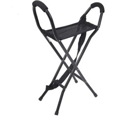 Saliekams spieķa krēsls, ērts pastaigu spieķis, saliekams spieķa krēsls, pārnēsājams viegls pastaigu krēsls ar sēdekli, ideāli piemērots ceļojumiem brīvā dabā